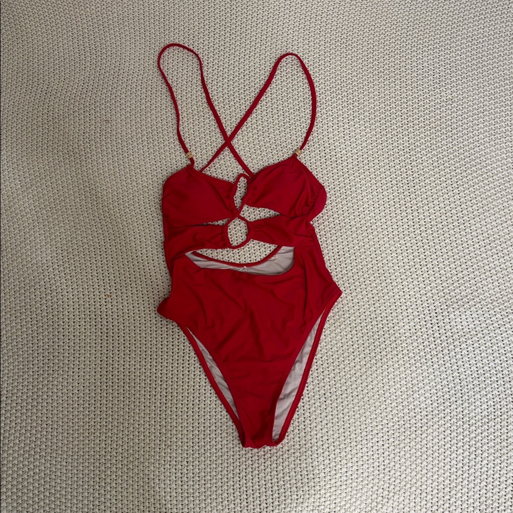 Cupshe Red One-Piece Cutout Swimsuit